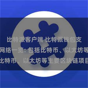 比特派客户端 比特派钱包支持的区块链网络一览: 包括比特币、以太坊等主要区块链项目