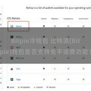 Bitpie冷钱包 比特派(Bitpie)钱包是否支持免手续费功能？