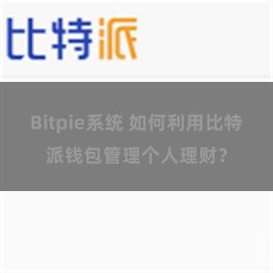 Bitpie系统 如何利用比特派钱包管理个人理财？