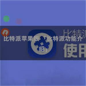比特派苹果版 「比特派功能介绍」